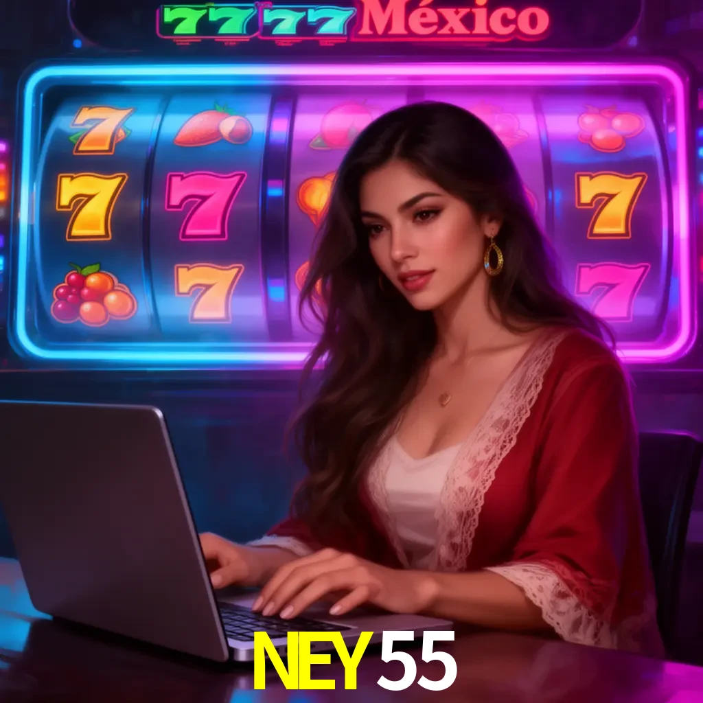 NEY55 Slots - tragamonedas, RTP y control Tragamonedas NEY55 con símbolos, saldo móvil y reglas de apuesta visibles
